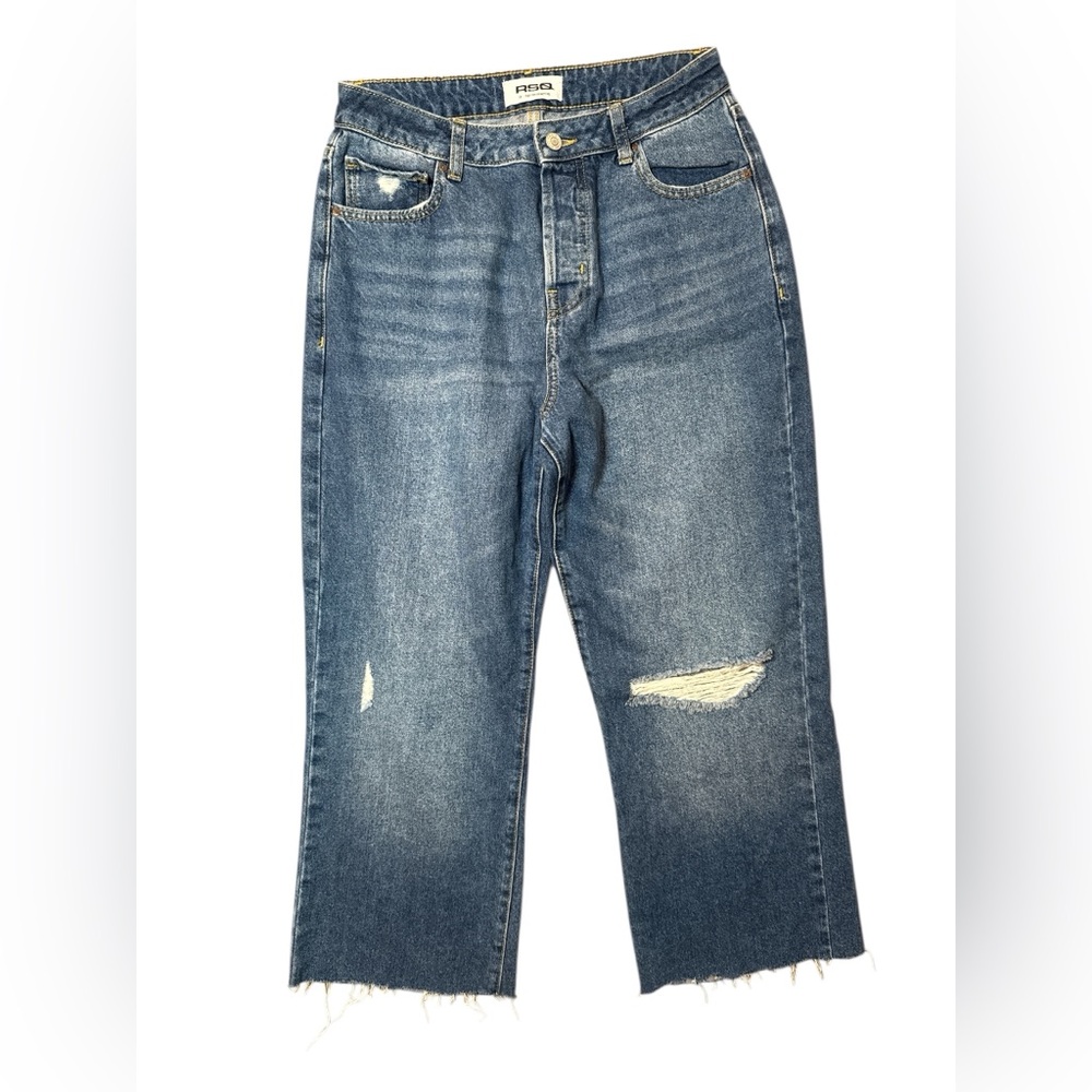 RSQ Women’s High‎ Rise Straight Leg Jeans Size 26 Cropped Raw Hem NWOT